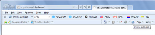 Online Callbook for Internet Explorer